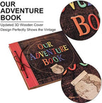 Our Adventure Book 12x12 Inch,Scrapbook Album Large Handmade Travel Scrapbook 60 Pages DIY Album for Anniversary,Wedding,Travelling,Writing,Baby,Friends,Family,Couple Gifts (12in-Adventure Book) - Image 2