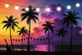 18x7ft Summer Seaside Sunset Photography Backdrop Palm Trees Silhouettes for Baby Birthday Summer Aloha Party Decor Banner Summer Tropical Hawaii Beach Background Photography Props by XMJJKUF