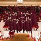 Burgundy Backdrop Curtains for Parties, Weddings, Stage, 10ft x 10ft, 2PCS - Image 3