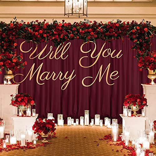 Burgundy Backdrop Curtains for Parties, Weddings, Stage, 10ft x 10ft, 2PCS - Image 3