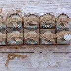 10-Piece Wooden Tea Candle Holders for Baby Shower Gifts, Gender Reveal Parties, Party Favors for Guests. (Dark Brown & Blue) - Image 2