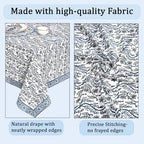 Ridhi Baby Blue Hand Block Print Cotton Tablecloth 190 x 72 Inch Rectangle - Image 6