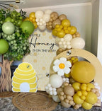 Set of 2 Arch Backdrop Cover A Little Honey is on The Way Baby Shower 2PCS Spandex Arch Stand Covers Bee Theme Birthday Party Decorations (6ft & 5ft,Yellow) - Image 6