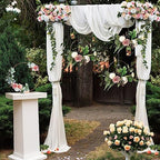 25 Set Gold Metal Floral Hoop Centerpiece with Wood Stand for Wedding Party - Image 3