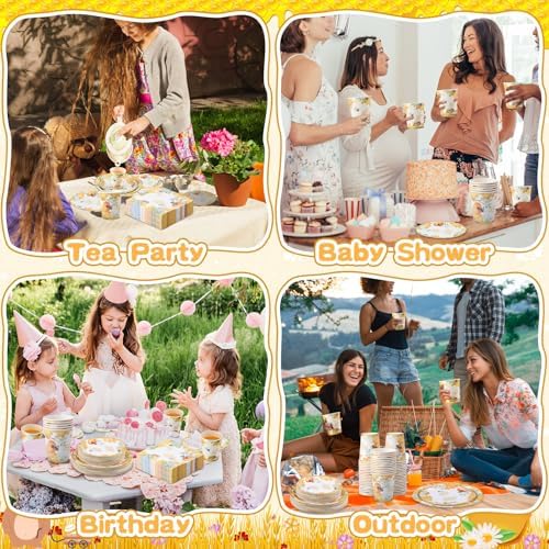 Pickmesh 250 Pcs Bee Party Disposable Tableware Set Serves 50 - Image 3