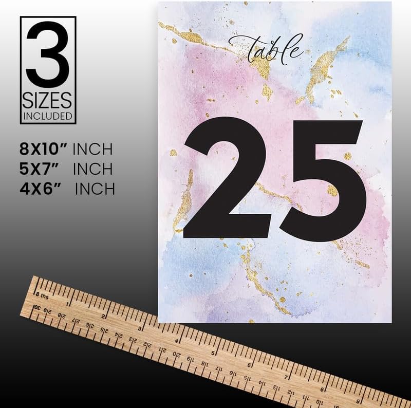 Watercolor Wedding Table Number Cardss 1-100 Double Sided For Reception Event Party Baby Shower Birthday 4x6 - Image 4