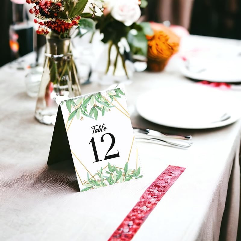 Olive Branch Design Table Number Cards Double Sided Party Table Numbers for Reception Baby Shower Anniversary Birthday Bridal Party 4x6 100 Pcs - Image 2
