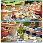 450 Pcs Tableware Set, Serve 50, Blue and Yellow, Capri Lemon - Image 4