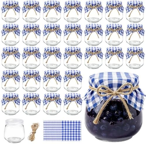 3.4 oz Small Glass Jars with Lids 30PCS, Mini Yogurt Jars for Jam by ZHURUININ