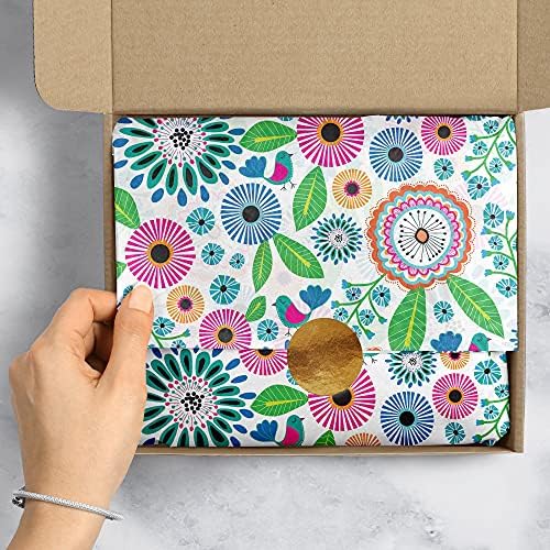 Jillson Roberts 20" x 30" Printed Floral Gift Tissue Gift Wrapping Supplies, Pretty Petunia, 48 Folded Sheets - Image 4