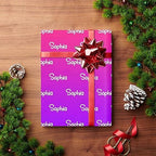 MyPupSocks Personalized Logo Wrapping Paper, Gradient Pink And Purple Custom Funny Name Wrapping Paper Roll for Boys Girls Baby Shower Anniversary Birthday Christmas Gift 58x23 Inch 5 Rolls - Image 4