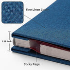 HoneyTolly Large Photo Album Self Adhesive, DIY Scrapbook Album for 4x6 8x10 10x12 Pictures, 60 Pages Linen Cover Memory Book, Ideal Gift for Family Wedding Baby Christmas Anniversary(Blue) - Image 6