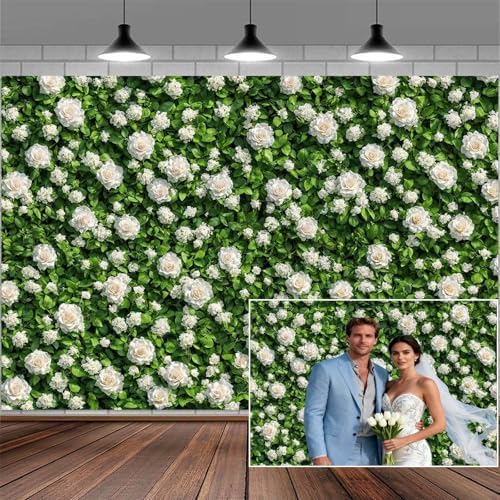 12X10FT Greenery Grass Backdrop Wedding Backdrop Anniversary Ceremony Photography Background Bridal Floral Grass Birthday Baby Shower Party Decorations Banner Flower Wall Family Photo Booth Props by VeiVian