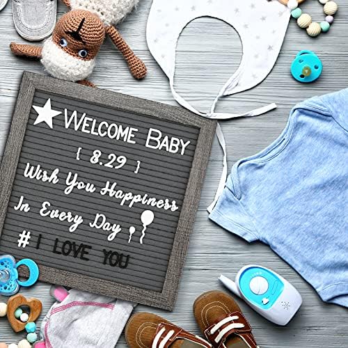 Grey Felt Letter Board - 10x10 Inch, Pre Cut 725 Letters, First Day of School, Classroom Decor, Baby Announcements - Image 4