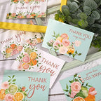 AnyDesign 36 Set Orange Floral Thank You Cards Watercolor Fruit Flower Greeting Cards with Envelopes Stickers Spring Summer Blank Note Cards for Baby Shower Wedding Birthday Party (Pack of 2) - Image 6