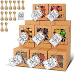 KPOSIYA 120pcs Small Cookie Boxes with Window, 4x4x2.5 Brown Bakery Box by KPOSIYA