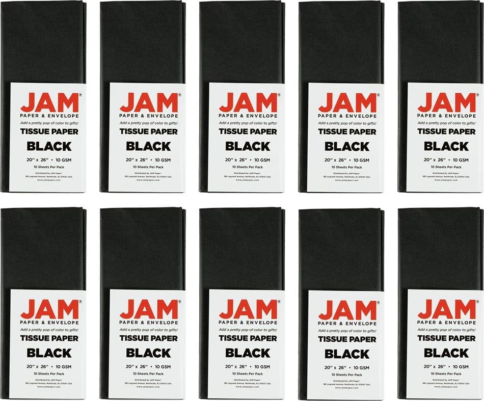 JAM Paper Tissue Paper - Black - 100 Sheets/Pack - Image 5