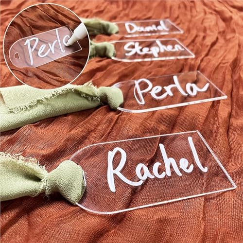 50Pcs Acrylic Place Cards for Wedding Seating Blank DIY Hanging Signs - Image 7