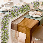 Artificial Baby Breath Flower Vines, Babys Breath Artificial Flowers Real Touch Faux Gypsophila Hanging Fake Baby's Breath Garlands for Wedding and Baby Shower Decor 2Pcs 5.8ft（Purple） - Image 4
