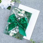 20 PCS 5.12x7.2 Butterfly Personalized Quinceanera Invitation, Customized XV Anos Laser Cut Invitation Cards with Envelopes (Emerald Green Personalized) - Image 5