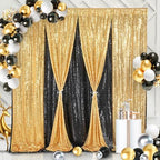 7ft x 7ft Gold Sequin Backdrop Curtain Glitter Photo Booth Backdrop - Image 5
