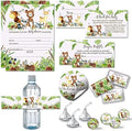 Amanda Creation Woodland Baby Shower Invitations & Party Bundle, 20 Pack 5x7 Woodland Animal Invites with White Envelopes, Diaper Raffle, Book Cards, Stickers & Wrappers by AmandaCreation