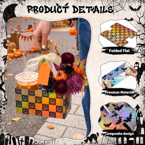 Epakh 48 Pack Halloween 2 Cup Drink Carrier with Handle, Gift Holder - Image 3
