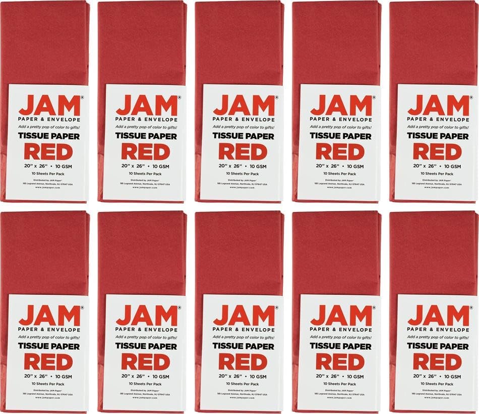 JAM Paper Tissue Paper - Red - 100 Sheets/Pack - Image 5