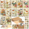 Motiskyy 72 Pack Vinatge Butterfly Greeting Cards Bulk with 72 Pcs Retro Rustic Farmhouse Envelopes 72 Pcs Stickers, 4 x 6 Inch Vinatge Blank Inside Postcards Bulk for Baby Shower DIY Card Paper Gift by Motiskyy