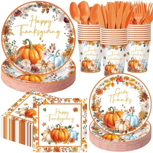 Funnymoom Thanksgiving Party Supplies for 50 Guests Fall Autumn Plates by Funnymoom