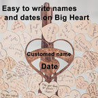 Wedding Guest Book Alternative Acrylic Rustic Wedding Decorations for Reception Wedding Guest Book with 80pc Heart Drop Box to Sign Wedding Anniversary Party (F-Heart) - Image 3
