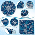 Funnymoom 452 Pcs Dark Blue Winter Snowflake Party Supply 50, Plate Cup set - Image 3