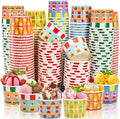 Cididu 240 Pack Paper Ice Cream Cups, 8 Oz Disposable Dessert Snack Bowls, Parties Suppliers Treat Cups for Hot and Cold Food, Soup, Sundae, Fruits, Frozen Yogurt, Summer Birthday Party Picnic by Cididu