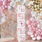 QIFU Baby Shower Decoration Box Set for Boys & Girls - Pink, 5 Pieces - Image 5