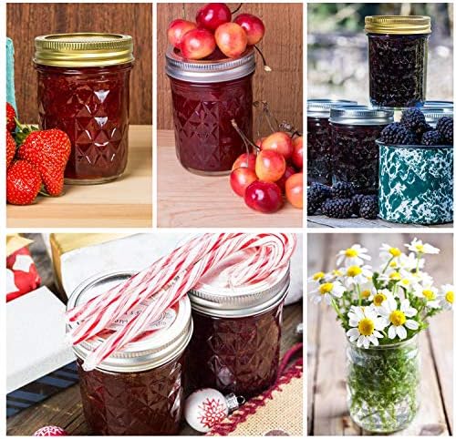 SPANLA Mason Jars 8 oz, 24 Pack Small Canning Jars 8oz Half Pint Glass jars - Image 7