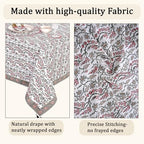 Ridhi Coral Pink Hand Block Print Cotton Tablecloth 90x60 Inch Rectangle - Image 6