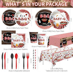 Baby Q Baby Shower Decorations, Red Gingham BBQ Baby Shower Supplies - Image 2