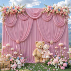 30x8ft Dusty Pink Backdrop Curtain for Baby Shower Parties Rose Pink Wrinkle Free Fabric Backdrop Curtain Wedding Photo Backdrop Drapes for Girls Birthday Party Photography Back Drop 6 Panels 5x8FT - Image 4