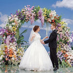 Asee'm Round Backdrop Stand 8.5FT White Wedding Arch Metal Circle Balloon - Image 5