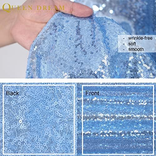 Baby Blue Sequin Backdrop Sequin Wedding Photo Curtains 10ft x 10ft - Image 6