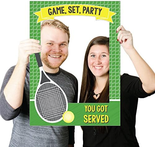 Big Dot of Happiness You Got Served - Tennis - Baby Shower or Tennis Ball Birthday Party Selfie Photo Booth Picture Frame & Props - Printed on Sturdy Material - Image 4