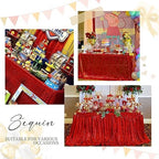 SoarDream Red Sequin Tablecloth 90"x156" Christmas Glitter Table Cloth - Image 4