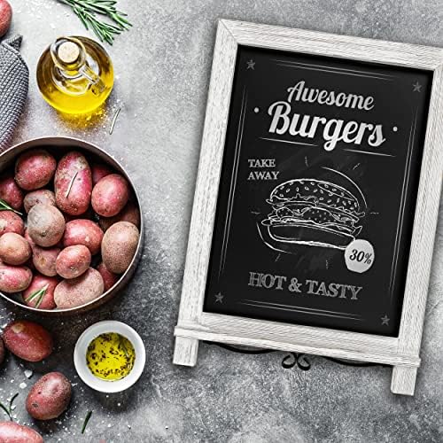Rustic Whitewash Tabletop Chalkboard Sign/Hanging Magnetic Wall Chalkboard/Small Countertop Chalkboard Easel/Kitchen Countertop Memo Board / 12" x 17" in. Weddings, Birthdays, Baby Announcements - Image 6