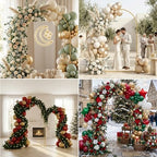 2 Pack Arch Backdrop Stand and Cover Sturdy 7.2FT ＆ 6FT Gold Metal Gold Metal Frame Balloon Arch Stand Set for Wedding Birthday Graduation Party Baby Shower Backdrop Decoration - Image 7