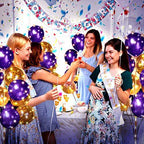 Wettarn 4 Set Balloon Column Kit for Floor with LED Light Balloons Stand Kit Tower Pillar Backdrop for Wedding Birthday Summer Baby Shower Party Decorations(Gold and Purple) - Image 5