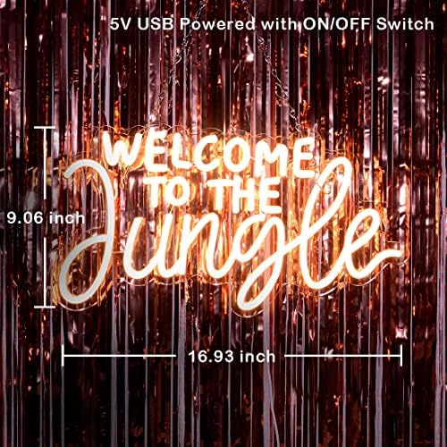 Planzo Welcome to the Jungle LED Neon Sign Light Baby Shower Wall Decor - Image 2