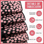 Tudomro 16 Pack Black and Rose Gold Plastic Tablecloths Satin Runner Set - Image 3