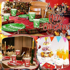 Skylety 200 Pcs Christmas Party Supplies Paper Plate, Serve 50, Team - Image 4