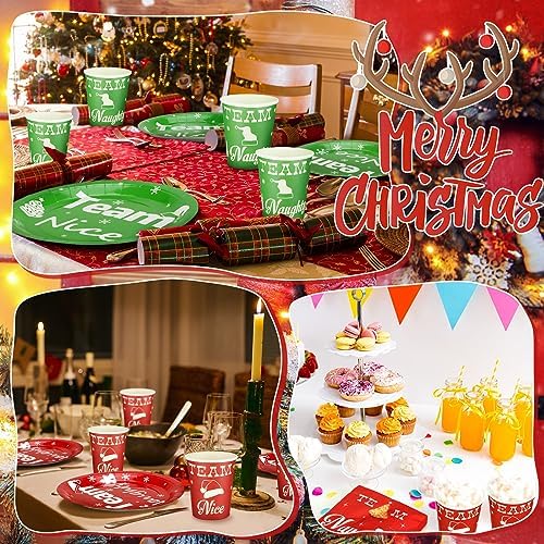 Skylety 200 Pcs Christmas Party Supplies Paper Plate, Serve 50, Team - Image 4