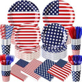 450 Pcs Tableware Set, Serve 50, Red Blue White, Usa Flag by Unknown